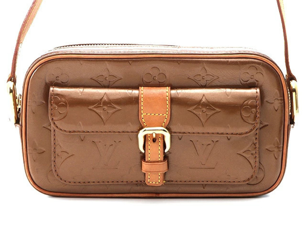 LOUIS VUITTON Christie Shoulder Bag Vernis Bronze Brown